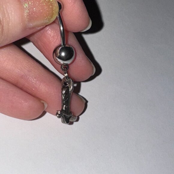 Boot With Spur Dangle Belly Ring - Picture 10 of 11